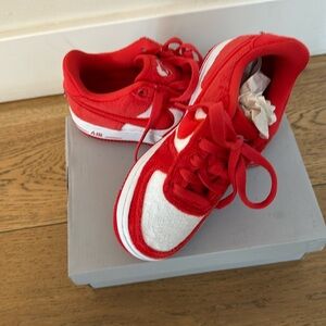 Nike Air Force 1 size 1y Red/White